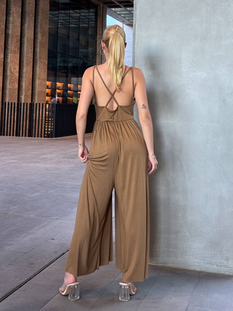 The Noir Flow Wide-Leg Jumpsuit – 1120