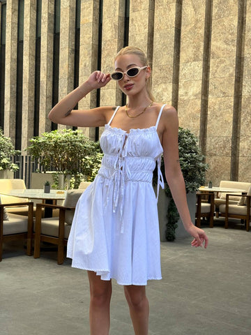 The Ruffled Summer Charm Mini Dress - 1118