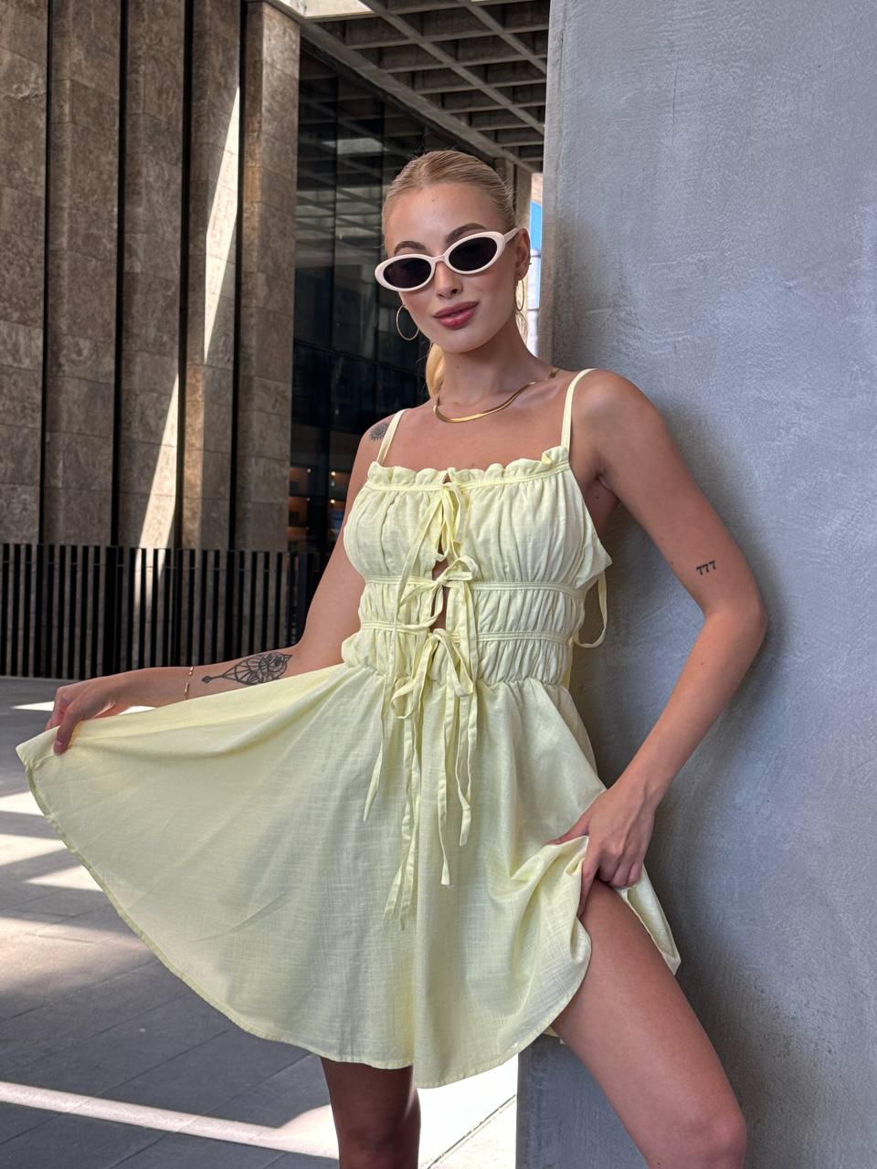 The Ruffled Summer Charm Mini Dress - 1118