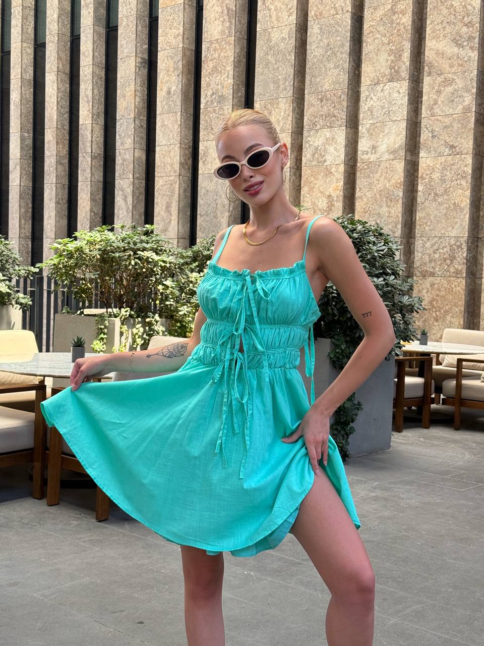 The Ruffled Summer Charm Mini Dress - 1118