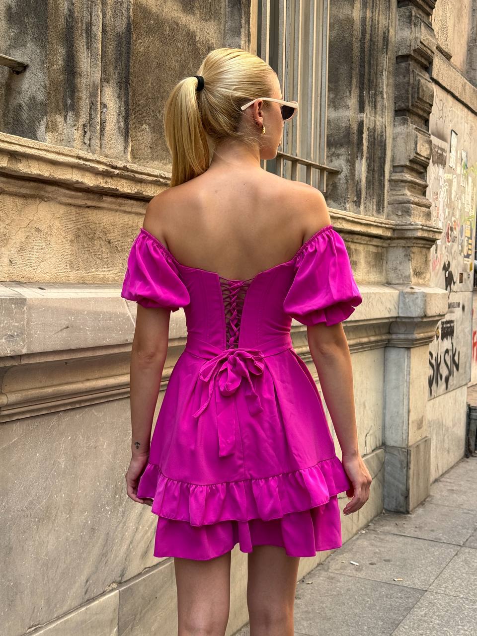 The Delphine Ruffled Corset Dress - 1115