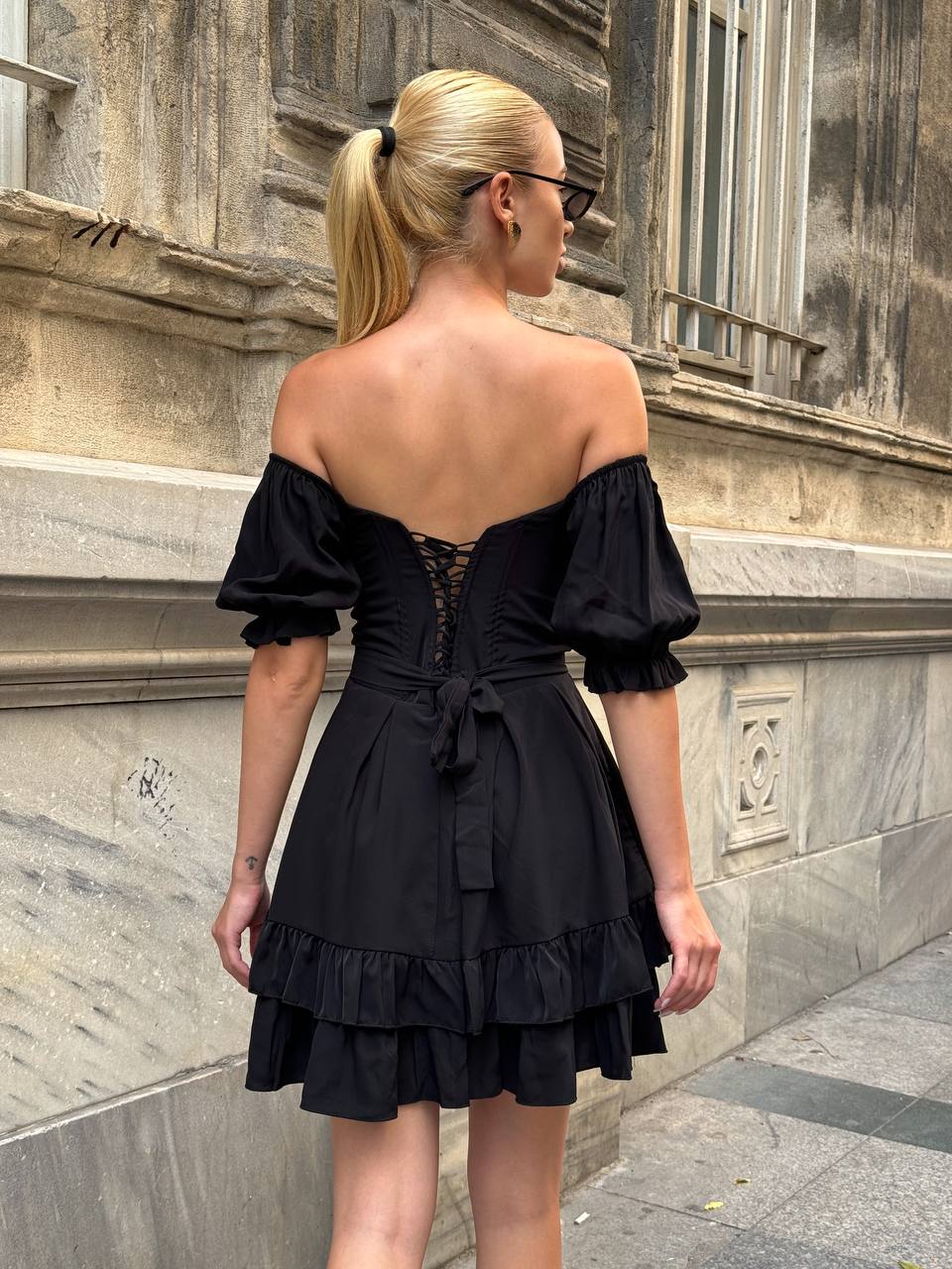 The Delphine Ruffled Corset Dress - 1115