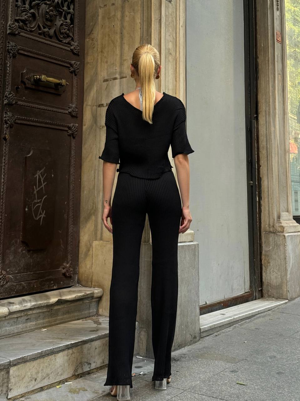 The Chic Ribbed Two-Piece Set - 1112