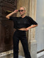 The Chic Ribbed Two-Piece Set - 1112
