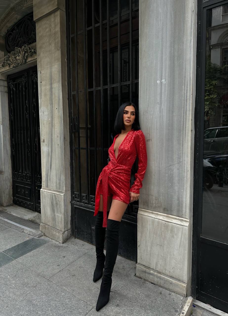 Midnight Glam Sequin Mini Dress - 1042