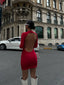 The Luxe Allure Open-Back Mini Dress - 1017