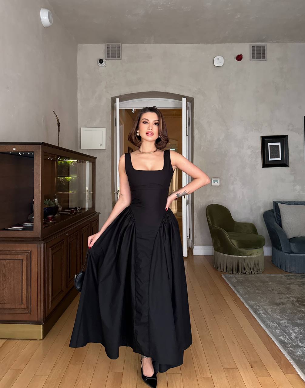 The Belle Lace-Up Midi Dress – 1164