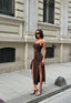 The Vixen Lace-Up Slit Maxi Dress Fierce Allure - 1186