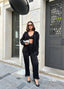 The Noir & Merlot Pleated Lounge Set 3-Piece Co-ord - 1198