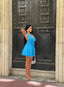 The Capri Drape Halter Mini Dress Sunset Romance - 1210