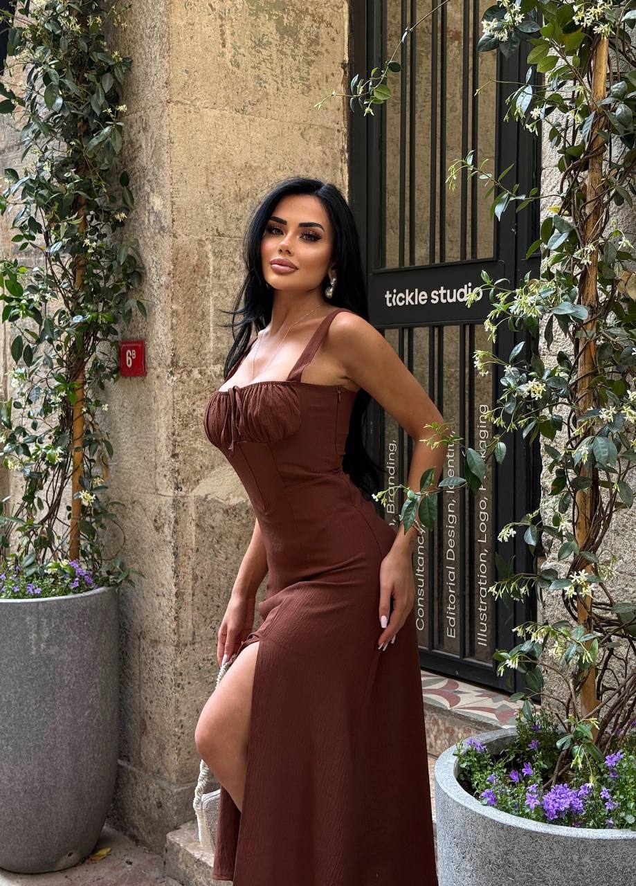 Sienna Lace-Up Corset Midi Dress - 1212