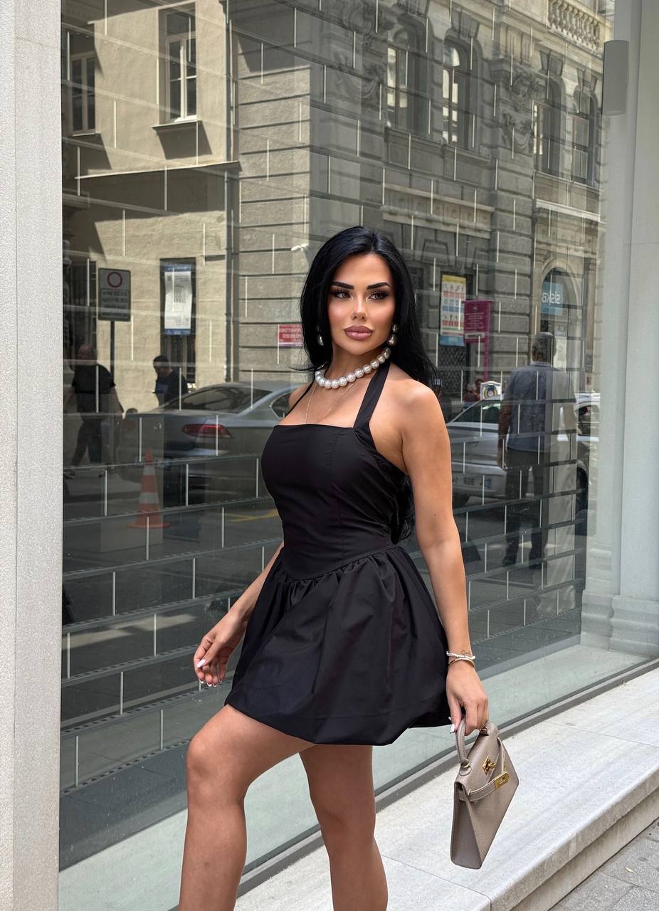 The Bella Halter Bubble Mini Dress Luxe Edition - 1214