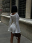 The Ruffled Charm Long Sleeve Mini Dress - 1241