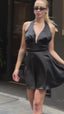 The Allure Satin Halter Mini Dress - 1018