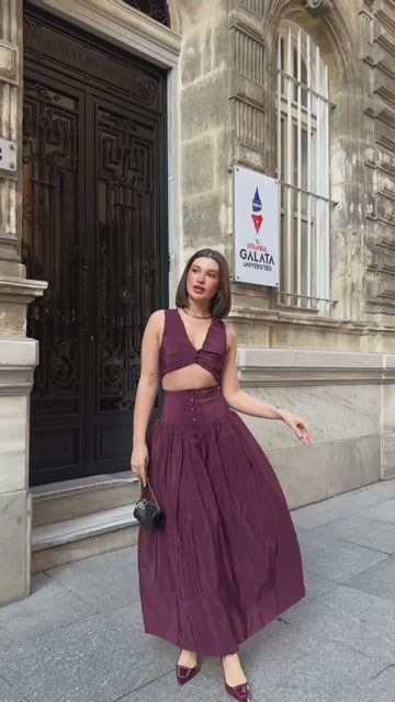 Chic Vintage-Inspired Two-Piece Set - 1179