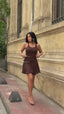 The Sienna Lace-Up Skater Mini Dress – 1208