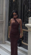 Eternal Muse  Maxi Dress  One-Shoulder  Draped Detail - 1245