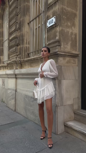 Ethereal Polka Dot Chiffon Dress – 1110