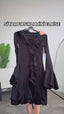 The Noir Ruffle Lace-Up Mini Dress – 1065