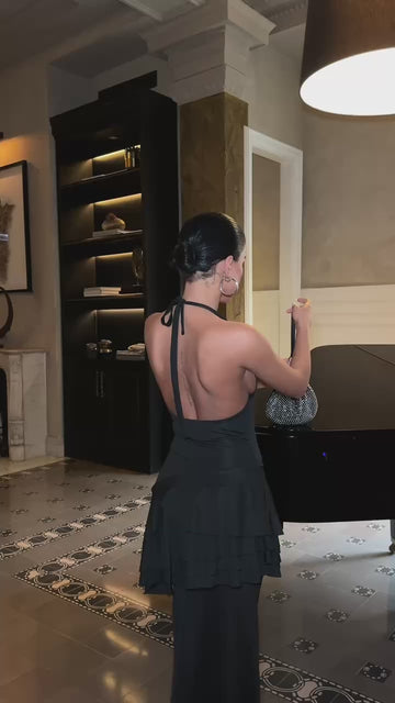 The Luxe Halter Tiered Maxi Dress - 1025