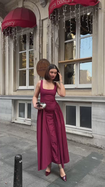 The Belle Lace-Up Midi Dress – 1164