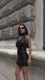 The Midnight Sequin Halter Dress – 1064
